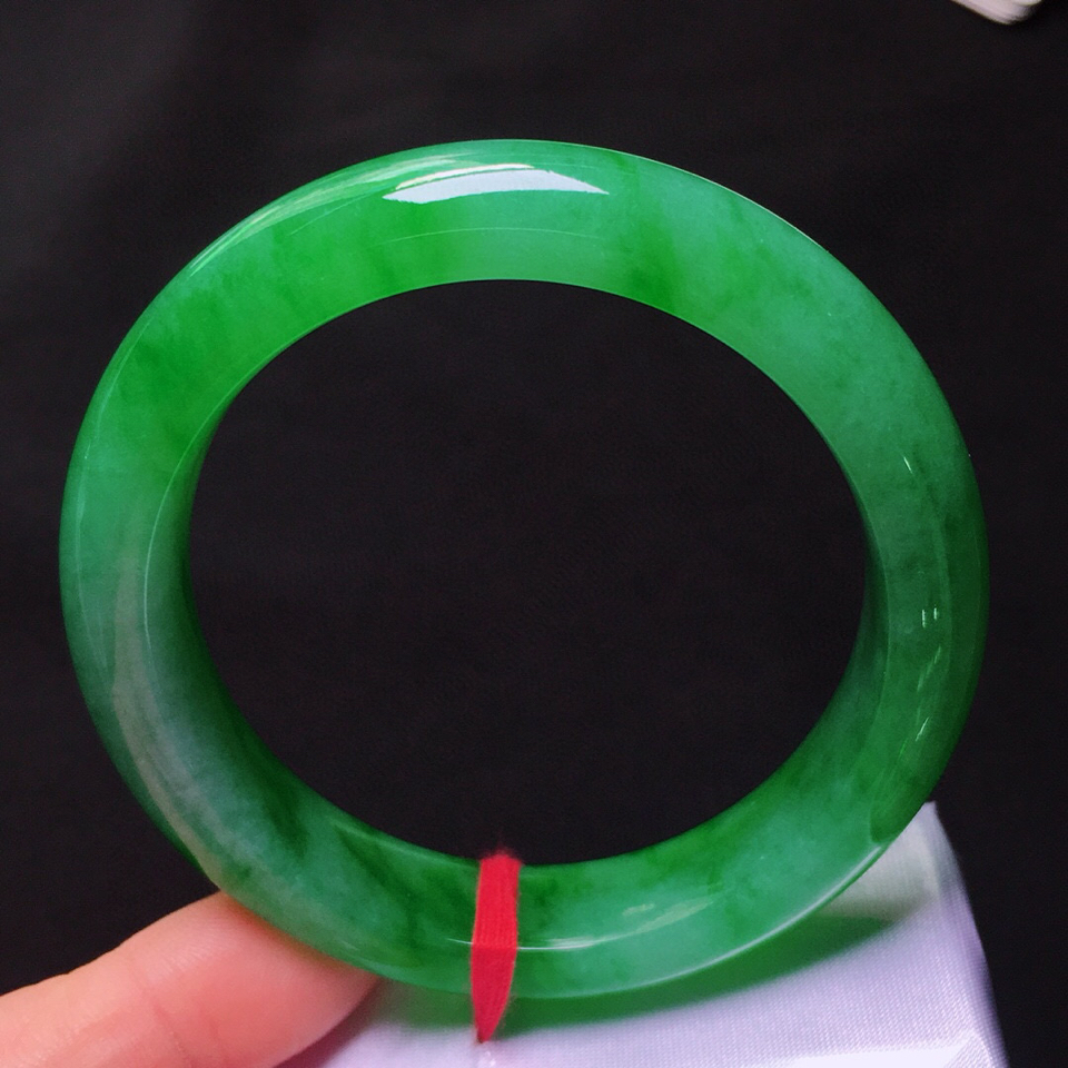 精品赏析： 冰种飘阳绿手镯（56.3mm）翡翠-第6张图片-翡翠网