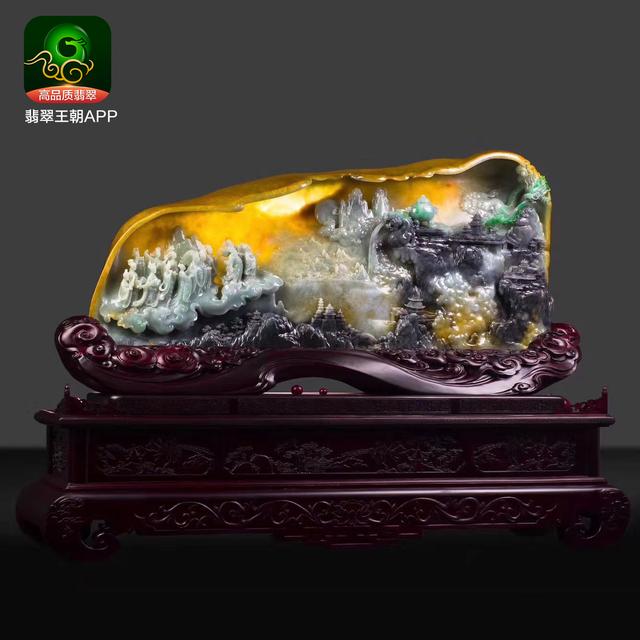 翡翠山水摆件价格多少钱翡翠花摆件图片-第4张图片-翡翠网