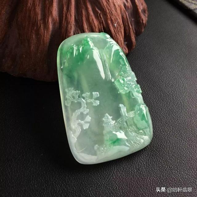 糯种翡翠山水牌挂件价格翡翠方牌价格-第8张图片-翡翠网