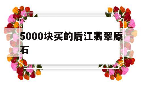 翡翠后江原石色料好吗,5000块买的后江翡翠原石-第1张图片-翡翠网