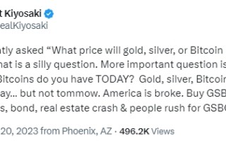 股票、债券和房地产将崩盘！《富爸爸穷爸爸》作者：美国已破产 ”黄金和比特币价格后市高升”