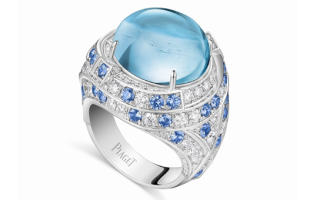 Piaget 伯爵 Adrivea 海蓝宝石时计戒指 珠宝与表盘的巧妙碰撞