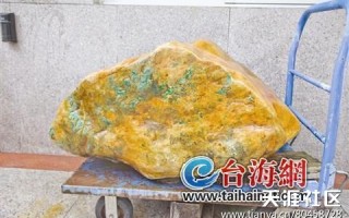700公斤缅甸翡翠原石现身：表面呈金黄皮