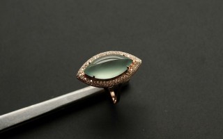 【大器翡翠】——玻璃种翡翠18K玫瑰金豪华大戒指！