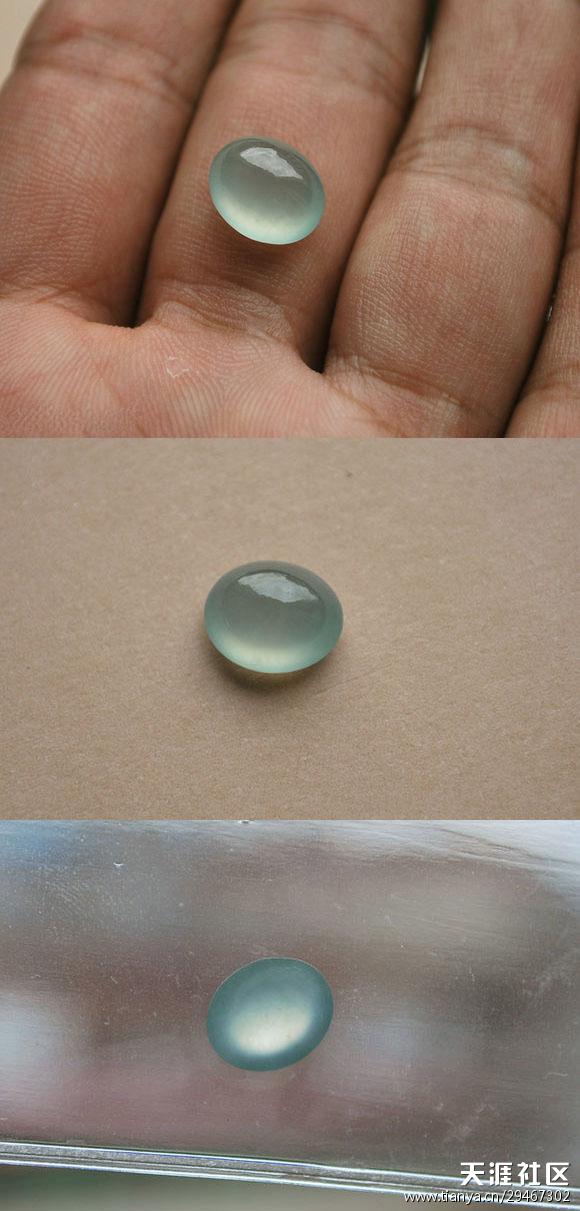 翡翠老坑冰种18k镶钻石戒指和蛋面-第12张图片-翡翠网