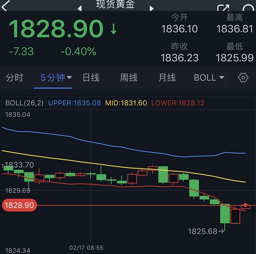 黄金短线加速下跌！金价一度逼近1825美元 分析师：金价恐很快跌向关键支撑-第1张图片-翡翠网