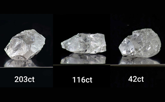 澳大利亚钻石商Lucapa 3颗总重361ct钻石原石以1050万美元成交-第1张图片-翡翠网