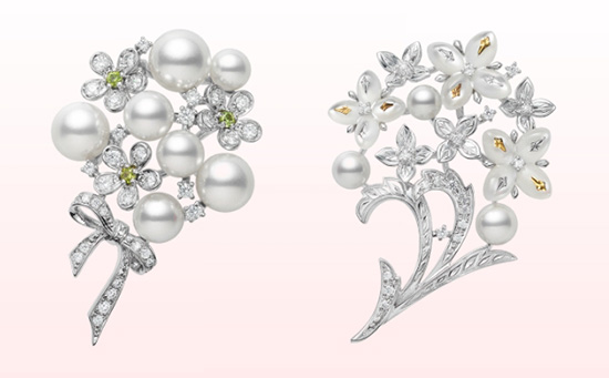 日本珠宝商推出珠胸针新作 自然花卉元素创造温婉诗意