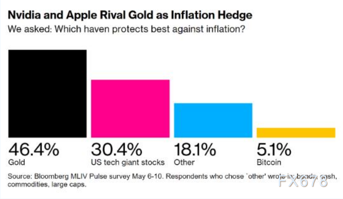 调查：通胀凶猛侵袭！黄金仍是首选，科技巨头股票紧随其后-第1张图片-翡翠网