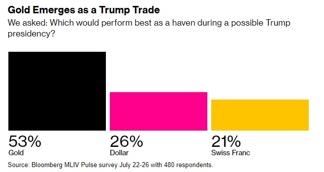 最新调查：如果特朗普重新入主美国白宫，黄金将是最好的投资组合对冲工具-第2张图片-翡翠网